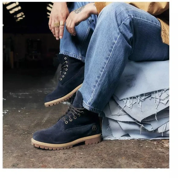 2024 Timberland Heritage Collection Indigo Blue Suede 6” Stead Boots Men’s 10 - Picture 12 of 13